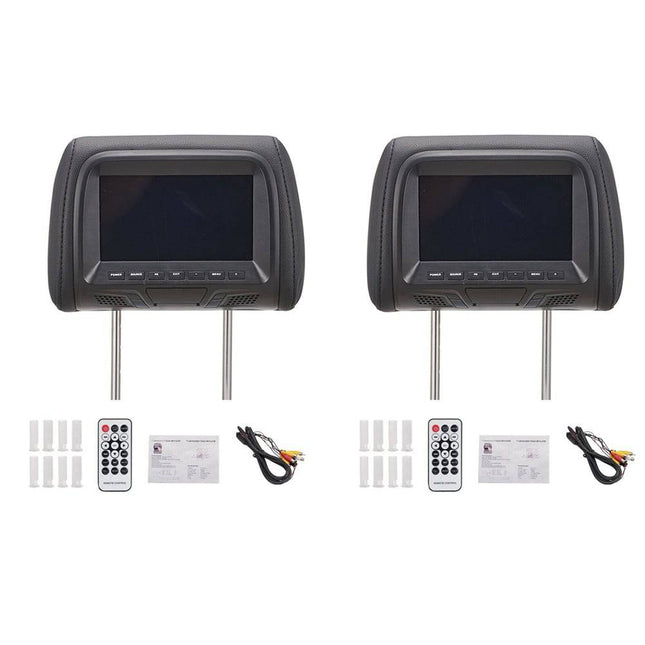 VCTparts Tweeweg Hoofdsteun Monitoren - 7 inch Touchscreen Beeldscherm Mirror Link AV/USB/SD Ingangen met Afstandsbediening NORGOS 2
