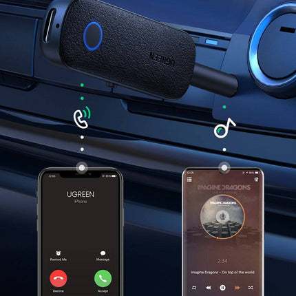 UGREEN UGREEN Auto Bluetooth 5.0 Auto Transmitter & Receiver met 3.5mm AUX Zwart (Airpods met Playsation 5 Adapter) Hurtel 8