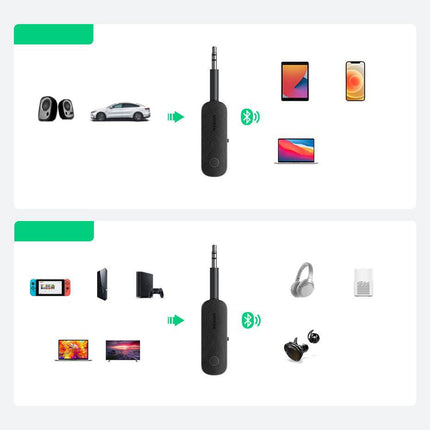 UGREEN UGREEN Auto Bluetooth 5.0 Auto Transmitter & Receiver met 3.5mm AUX Zwart (Airpods met Playsation 5 Adapter) Hurtel 3