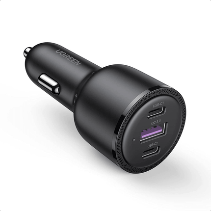 UGREEN UGREEN Autolader Snellader 1x USB - A & 2x USB - C (69W - 5A) QC Zwart Hurtel 1