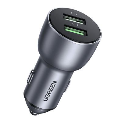 UGreen Car Ladegerät Snellumer 2x USB-A 36W (QC 4.0) Grau