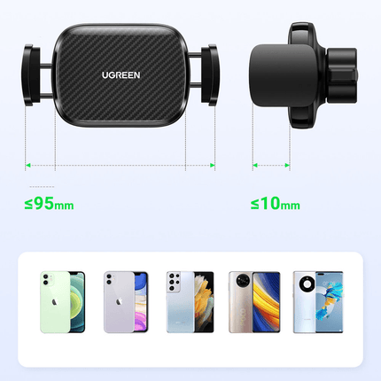 UGREEN UGREEN Universele Klem Autohouder Telefoonhouder met Zuignap Dashboard/Raam (6.6 - 9.5cm) Zwart Hurtel 2