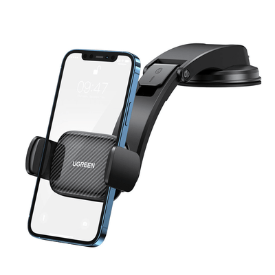 UGREEN Universal Clamp Autohalter Telefonhalter mit Saugnapfbecher Armaturenbrett/Fenster (6,6 - 9,5 cm) Schwarz