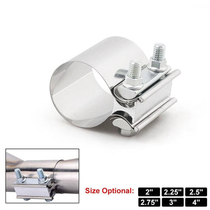 VCTparts Uitlaatklem 2.5inch 63mm Mof Adapter Koppelstuk - Universeel RVS T304 met Stootvoeg Beugel NORGOS 2