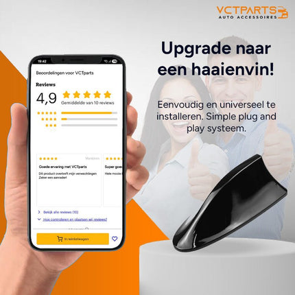 Universele Autoradio Haaienvin AM - FM Antenne Zwart - VCTparts.nl