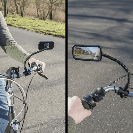 VCTparts Universele Fietsspiegel Achteruitkijkspiegel 31cm met Flexarm en Stuur Klembeugel VCTparts 3