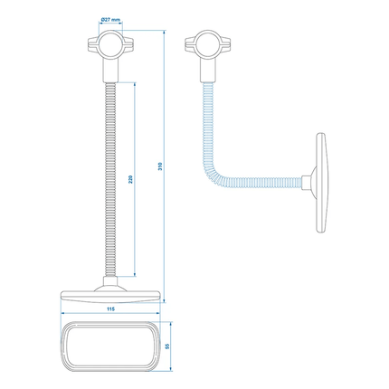 VCTparts Universele Fietsspiegel Achteruitkijkspiegel 31cm met Flexarm en Stuur Klembeugel VCTparts 2