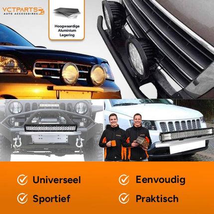 VCTparts VCTparts Universele Zilveren Bullbar Kentekenhouder Beugel – Voorbumper Nummerplaat Frame voor LED Bar en Offroad Verlichting NORGOS 2