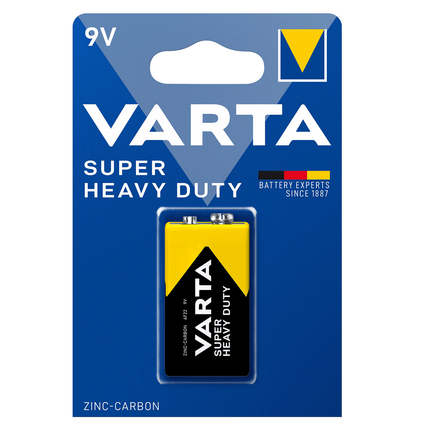 Varta Varta Superlife Batterij 9V Zink - Koolstof Super Heavy Duty in Blister PAT Europe 3