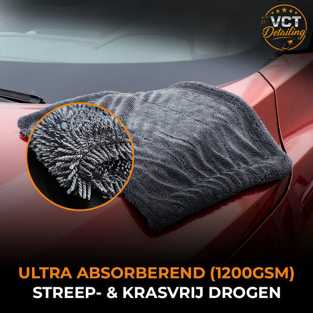 VCTdetailing Absorberende Zachte Droogdoek voor een Streeploos Resultaat 1200gsm Medium (40 x 60cm) Grijs - VCTparts.nl
