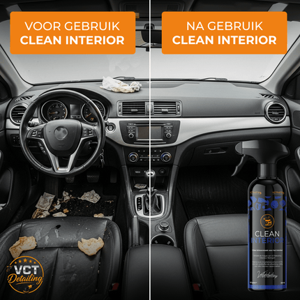VCTdetailing Clean Interior Interieurreiniger, Clean Leather Leer/Alcantara Reiniger, Interieur Borstel en Huisdieren Haren Verwijder Tool met Microvezel Doek - VCTparts.nl