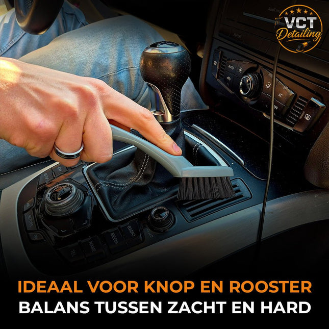 VCTdetailing Medium Interieur Detail Kwast – Krasvrije Auto Detailing Borstel Grijs - VCTparts.nl