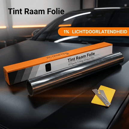 VCTparts Auto Raamfolie 1% Tint 50x300cm - Zonwerende Privacy Folie voor Autoruiten Ultradonker Warmtewerend UV Beschermend Zwart - VCTparts.nl