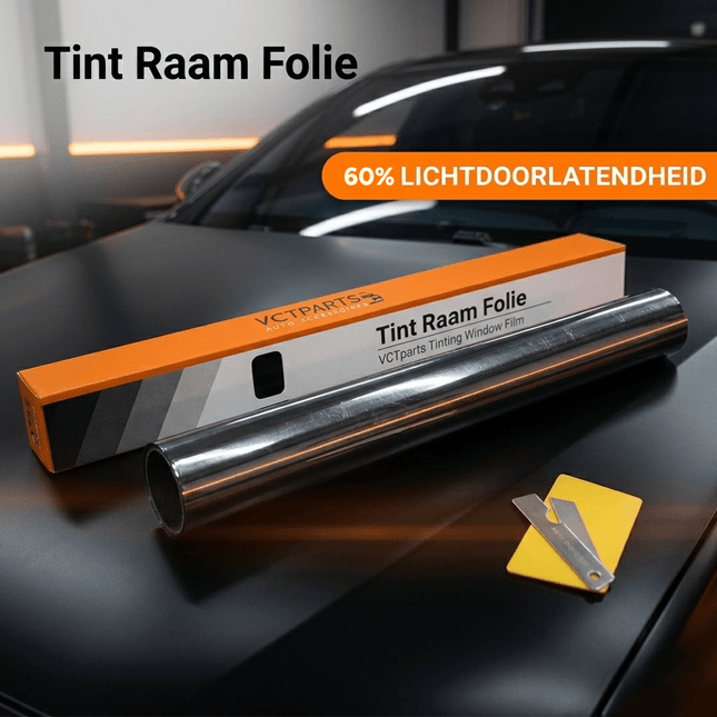 VCTparts Auto Raamfolie 60% Tint 50x300cm - Zonwerende Privacy Folie voor Autoruiten Warmtewerend UV Beschermend Zwart - VCTparts.nl
