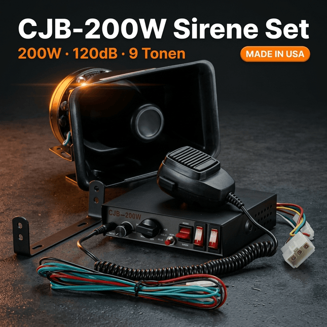 VCTparts CJB - 200W 120dB Auto Sirene Set – Professionele Politie Sirene Speaker met Microfoon en 9 Tonen 200W 12V 24V Heavy Duty NORGOS 2