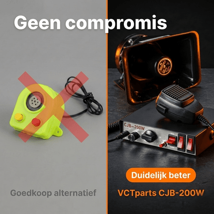 VCTparts CJB - 200W 120dB Auto Sirene Set – Professionele Politie Sirene Speaker met Microfoon en 9 Tonen 200W 12V 24V Heavy Duty NORGOS 4
