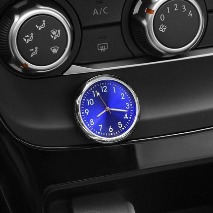 Analoog Mini Dashboard Auto Klokje Zelfklevend - Blauw Chrome - VCTparts.nl