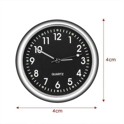 Analoog Mini Dashboard Auto Klokje Zelfklevend - Wit Chrome - VCTparts.nl