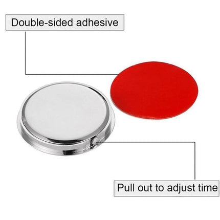 Analoog Mini Dashboard Auto Klokje Zelfklevend - Wit Chrome - VCTparts.nl
