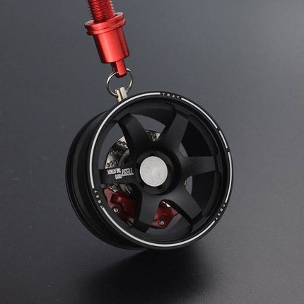 Binnenspiegel Hanger Velg Achteruitkijkspiegel zwart met Rode Veer - VCTparts.nl