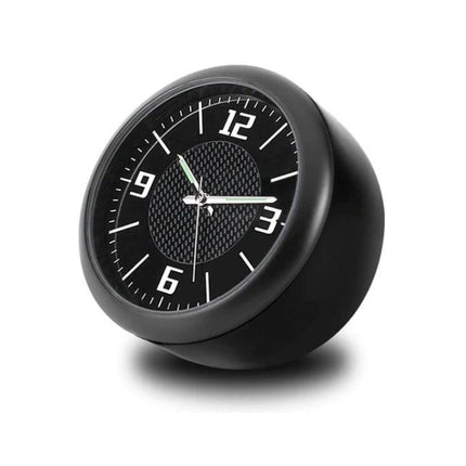 Chique Auto Klokje Opplakbaar en Clip - Dashboard Clock Tijd Zwart - VCTparts.nl