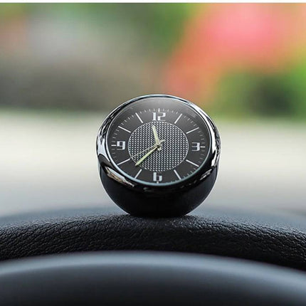 Chique Auto Klokje Opplakbaar en Clip - Dashboard Clock Tijd Zwart - VCTparts.nl