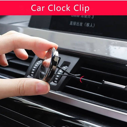 Chique Auto Klokje Opplakbaar en Clip - Dashboard Clock Tijd Zwart - VCTparts.nl