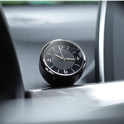 Chique Auto Klokje Opplakbaar en Clip - Dashboard Clock Tijd Zwart - VCTparts.nl