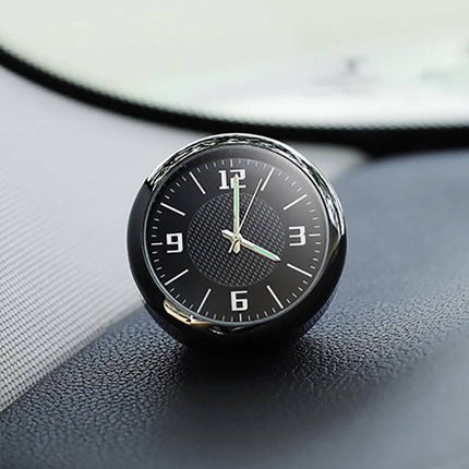 Chique Auto Klokje Opplakbaar en Clip - Dashboard Clock Tijd Zwart - VCTparts.nl