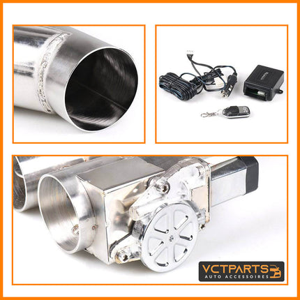 Elektrische Uitlaat Kleppensysteem 2.5inch 63mm Bypass Universeel Draadloos met Afstandsbediening - Dubbele Pijp met Klem - VCTparts.nl