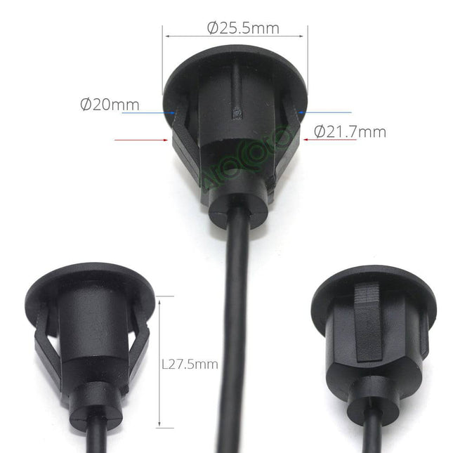 Inbouw 4-pin naar USB Verlangkabel Convertor 100cm Midden Console Dop voor Autoradio naar Telefoon [Verlengsnoer Interface] - VCTparts.nl