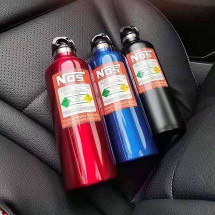 NOS Nitro Stikstof Drink Fles Aluminium Blauw 500 ml - Drinkfles voor onderweg - VCTparts.nl