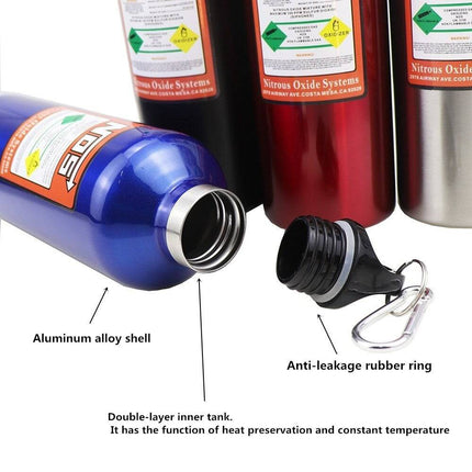NOS Nitro Stikstof Drink Fles Aluminium Blauw 500 ml - Drinkfles voor onderweg - VCTparts.nl