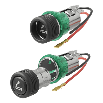 Sigarettenaansteker Inbouw-Doos met Verlichting 12V 24V Universeel - VCTparts.nl