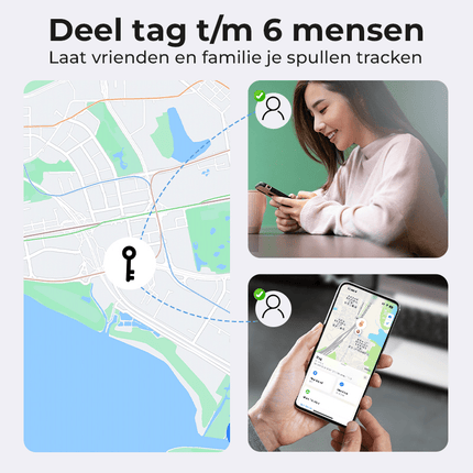 Smart Tag Bluetooth/GPS Locatie Tracker Tracer Maps en Anti-Diefstal Functie - Werkt met Zoek Mijn App - IOS/iPhone zwart - VCTparts.nl
