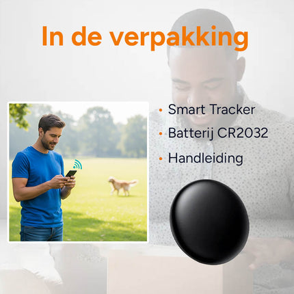 Smart Tag Bluetooth/GPS Hondentracker – Volg je Huisdier met Tracer Maps en Zoek Mijn App iOS/iPhone – Zwart - VCTparts.nl
