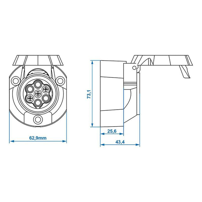 Trailer Stekkerdoos Adapter van 7+1 Polig PVC met Klep [Aanhanger - Caravan - Trailer] - VCTparts.nl