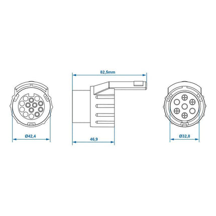 Trailerstekker Adapter Verloopstuk van 13 naar 7 Polig PVC [Aanhanger - Caravan - Trailer] - VCTparts.nl