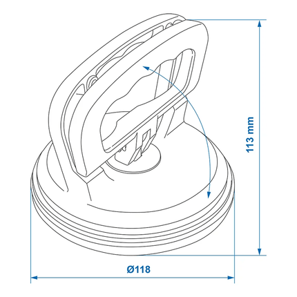 Vacuümheffer Autodeuk Uitdeuker Aluminium met Zuignap Glas Plaatdrager Tool zilver - VCTparts.nl