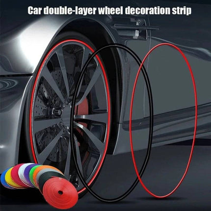 Velgen Bescherming Flexibele Decoratie Strip met Tape Geel (8 meter) - VCTparts.nl