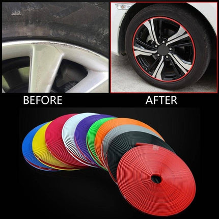 Velgen Bescherming Flexibele Decoratie Strip met Tape Geel (8 meter) - VCTparts.nl