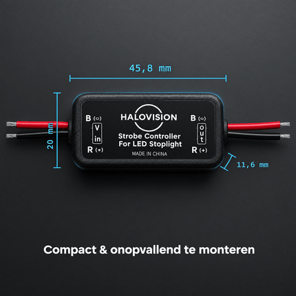 VCTparts Halovision Remlicht Flitser Module 5x Knipperen dan Constant 12V 24V - LED Remlicht Knipper Module Strobe Controller voor Derde Remlicht met Kortsluitbeveiliging NORGOS 7
