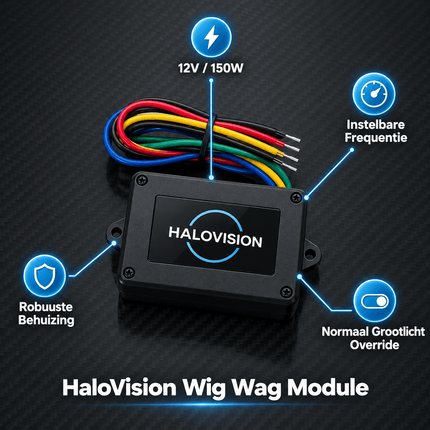 VCTparts Halovision Wig Wag Module Koplampen 12V 150W - Knipperende Koplampen Om en Om Flitsen - Grootlicht Flitser met Instelbare Frequentie voor Halogeen en LED NORGOS 5