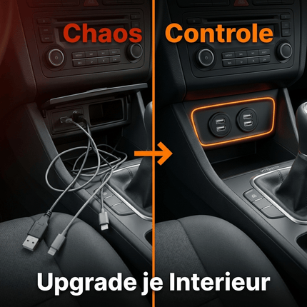 VCTparts Inbouw Dubbele USB Verlengkabel 100cm – Dashboard Dop met Wartel Auto USB 2.0 3.0 Converter voor Autoradio en Telefoon in Middenconsole Interface NORGOS 5