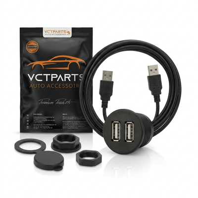 BAURT -IN DOUBLE USB WISS Kabel konvertor 100 cm Midden Console Dashboard Dop mit Schwenk für das Telefon -Radio [Kordinterface]