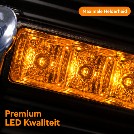 VCTparts Raamflitser Oranje LED Stroboscoop Zwaailicht – 12V met Zuignappen en 8 Knipperstanden NORGOS 8