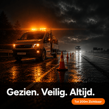 VCTparts Raamflitser Oranje LED Stroboscoop Zwaailicht – 12V met Zuignappen en 8 Knipperstanden NORGOS 9