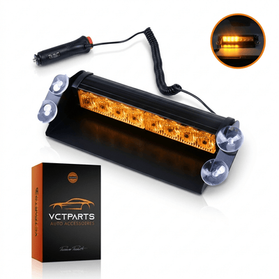 Fenster Flash Orange LED -Blitzlicht mit Saugnäpfeln und 12 -V -Stecker
