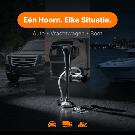 VCTparts VCTparts Treinhoorn Luchthoorn 115dB met Compressor 24V - Universele Claxon Trompet Vrachtwagen Truck Toeter Elektrische Hoorn Universeel NORGOS 6