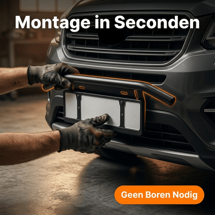VCTparts VCTparts Universele Zwarte Bullbar Kentekenhouder Beugel – Voorbumper Nummerplaat Frame voor LED Bar en Offroad Verlichting NORGOS 2